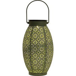 Anna's Collection Solar lantaarn - voor buiten - D13 x H24 cm - groen - Lantaarns