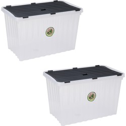 3x Stuks Opbergdozen/organizers met deksel - kunststof - 76 Liter - Opbergbox