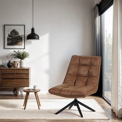 Draaifauteuil Yuki ecoleer cognac