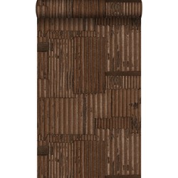 Origin Wallcoverings behang industriële golfplaten 3D roest bruin - 53 cm x 10,05 m - 347616