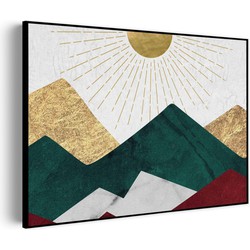 Muurwerken Akoestisch Schilderij - Kleurrijke Bergen 02 - Geluidsdempend Wandpaneel - Wanddecoratie - Geluidsisolatie - PRO (AW 0.90) S (70x50)