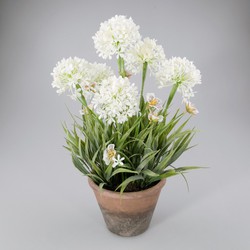 Künstliche Frühlingspflanze im Keramiktopf weiß - Oosterik Home