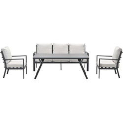Sergio lounge-dining sofa set - 4-delig - carbon black - desert sand