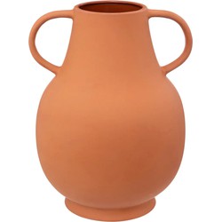 Atmosphera Bloemenvaas Lisboa - steenrood - terracotta - D23 x H33 cm - kruik - Mediterrane sfeer - Vazen