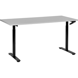 DESTINAS - Verstelbaar bureau - Grijs/Zwart - 160 x 72 cm - MDF