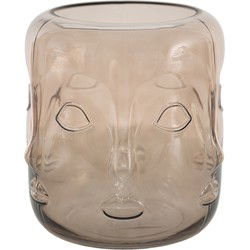 Clayre & Eef Vaas  Ø 18x21 cm Bruin Glas Bloempot Binnen