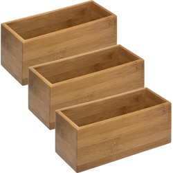 Set van 3x stuks sieraden/make-up houder/box rechthoek 23 x 9,5 cm van bamboe hout - Make-up dozen