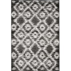 Safavieh Modern Diamond Trellis Indoor Woven Area Rug, Adirondack Collection, ADR118, in Charcoal & Ivory, 122 X 183 cm