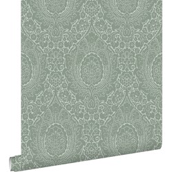 ESTAhome behang ornamenten vergrijsd groen - 50 x 900 cm - 139633