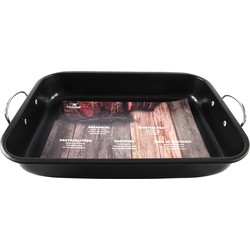 Zwarte ovenbraadpan/braadslede 39 x 29 cm RVS - Braadsleses