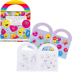 Decopatent® Uitdeelcadeaus 48 STUKS Vrolijke Smiley Kleurboekjes met Stickers - Traktatie Uitdeelcadeautjes voor kinderen - Klein Speelgoed
