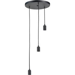 Landelijke Metalen Highlight E27 Hanglamp - Zwart