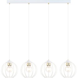 industriële hanglamp Barone Wit 4-lichts