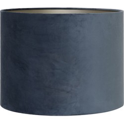 Cilinder Lampenkap Velours - Dusty Blue - Ø30x21cm