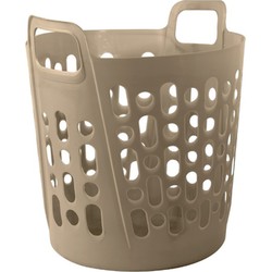 Flexibele wasmand - beige - 45 liter - kunststof - 41 x 44 x 48 cm - Wasmanden