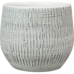 Ter Steege Plantenpot - moderne look - wit - keramiek - 15 x 13 cm - Plantenpotten