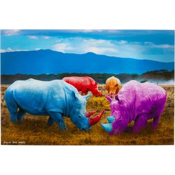 Glasschilderij Rhino Colore 120x80cm