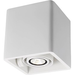 Plafondlamp wit gips vierkant design GU10x1 130x130mm