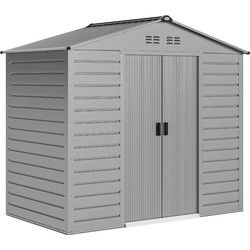 Tuinhuis van Weerbestendig Metaal - afsluitbare schuifdeur 213x131x192 cm - grijs