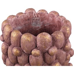 PTMD Bloempot Stenley - 22x22x19 cm - Cement - Brons