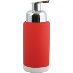 MSV Zeeppompje/dispenser Enzo - keramiek - rood - 6.5 x 18 cm - 275 ml - Zeeppompjes