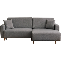 Hoekbank met slaapfunctie en rechtse chaise longue in stof L246 cm - MANE