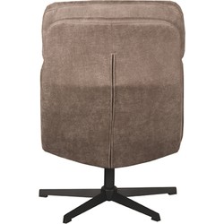 LABEL51 Fauteuil Alvar - Taupe - Micro Suede - Incl. Hocker