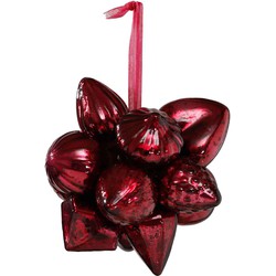 PTMD Liv Kersthanger Ornament - 8 x 8 x 8 cm - Glas - Bordeaux rood