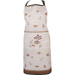 Clayre & Eef Keukenschort 70x85 cm Beige Katoen Paddenstoelen