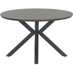 Edison tafel - rond - Ø122 cm - carbon black - grey teak Vironwood