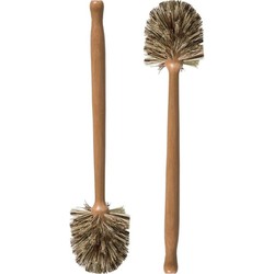 2x stuks WC-/toiletborstel hout 36,5 cm - Toiletborstels