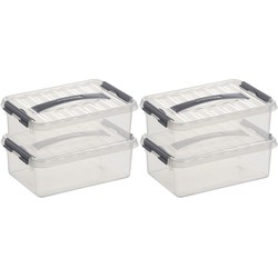 Sunware opbergbox - 10x - transparant - 4L - 30 x 20 x 10 cm - Opbergbox