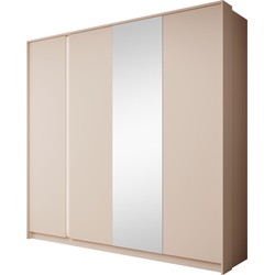 Meubella Kledingkast Desert - Beige - 220 cm - Met spiegel