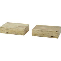 Zwevend Nachtkastje Tree XS Set van 2 Acaciahout Naturel 1 Lade