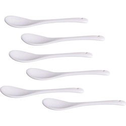 OTIX Eierlepeltjes 6 stuks Dessert en Theelepels 12,5cm Porselein
