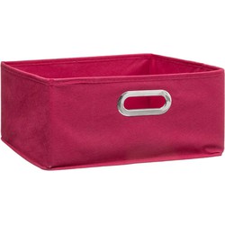 5Five Opbergmand/kastmand - framboos roze - linnen - 31 x 31 x 15 cm - Opbergmanden