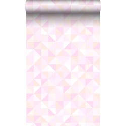 Origin Wallcoverings behang driehoekjes pastel roze en perzik roze - 53 cm x 10,05 m - 337208