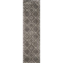 Safavieh Shaggy Indoor Woven Area Rug, Arizona Shag Collection, ASG744, in Brown & Ivory, 69 X 244 cm