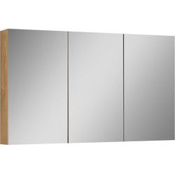 Badplaats Badkamerkast Cuba 120 x 16 x 72 cm - Eiken - Spiegelkast Badkamer