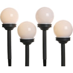 Lumineo solar prikspots - set 4x - bollen verlichting - H27 cm - warm wit - Prikspotjes