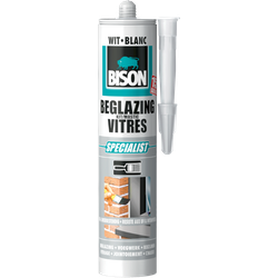 Beglazingskit Wit Koker 290 ml - Bison