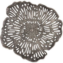 PTMD Ryhann Nickel Casted Alu Flower Wall Deco Bowl L