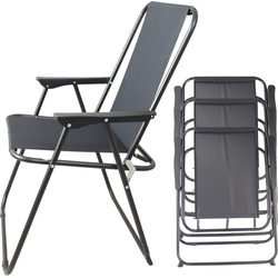 HIXA Strandstoel - Campingstoel - Vouwstoel - 4 stuks - Zwart - 55x52x76cm