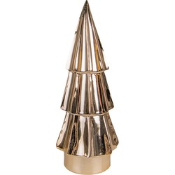 Clayre & Eef Beeld Kerstboom 16 cm Goudkleurig Porselein Kerstdecoratie