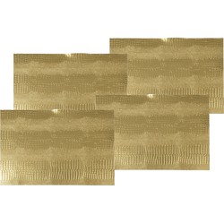 10x stuks rechthoekige placemats goud glitter 30 x 45 cm van kunststof - Placemats