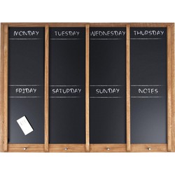 Krijtbord weekplanner XL - 80 x 60cm - incl krijt en 4 knoppen - Present Time