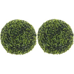3x stuks buxus bollen Theeblad groen D27 cm kunstplant - Kunstplanten
