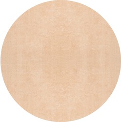 Tapijtenloods Samba Soft Fluffy Vloerkleed Laagpolig Donker Beige- 80 CM ROND