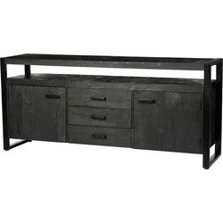 Livingfurn - Dressoir Norris - 180x80x43 cm - Mangohout / Gecoat Staal