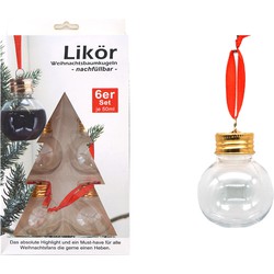 Stern Fabrik kerstballen - vulbaar - likeur/vloeistof - 6x- 50 ml -6cm - Kerstbal